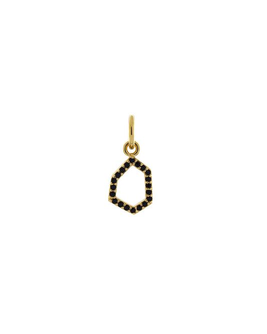 Irregular Hexagon Charm - Black Onyx