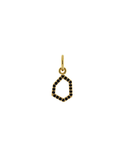 Irregular Hexagon Charm - Black Onyx