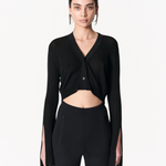sener besim - cropped cardigan - black - knitwear - shop online