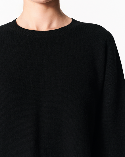 sener besim - the heavy crewneck - black - knitwear - shop online