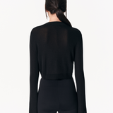 sener besim - cropped cardigan - black - knitwear - shop online