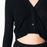 sener besim - cropped cardigan - black - knitwear - shop online
