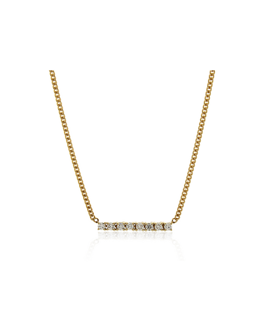 Solid Gold and White Diamond Necklace