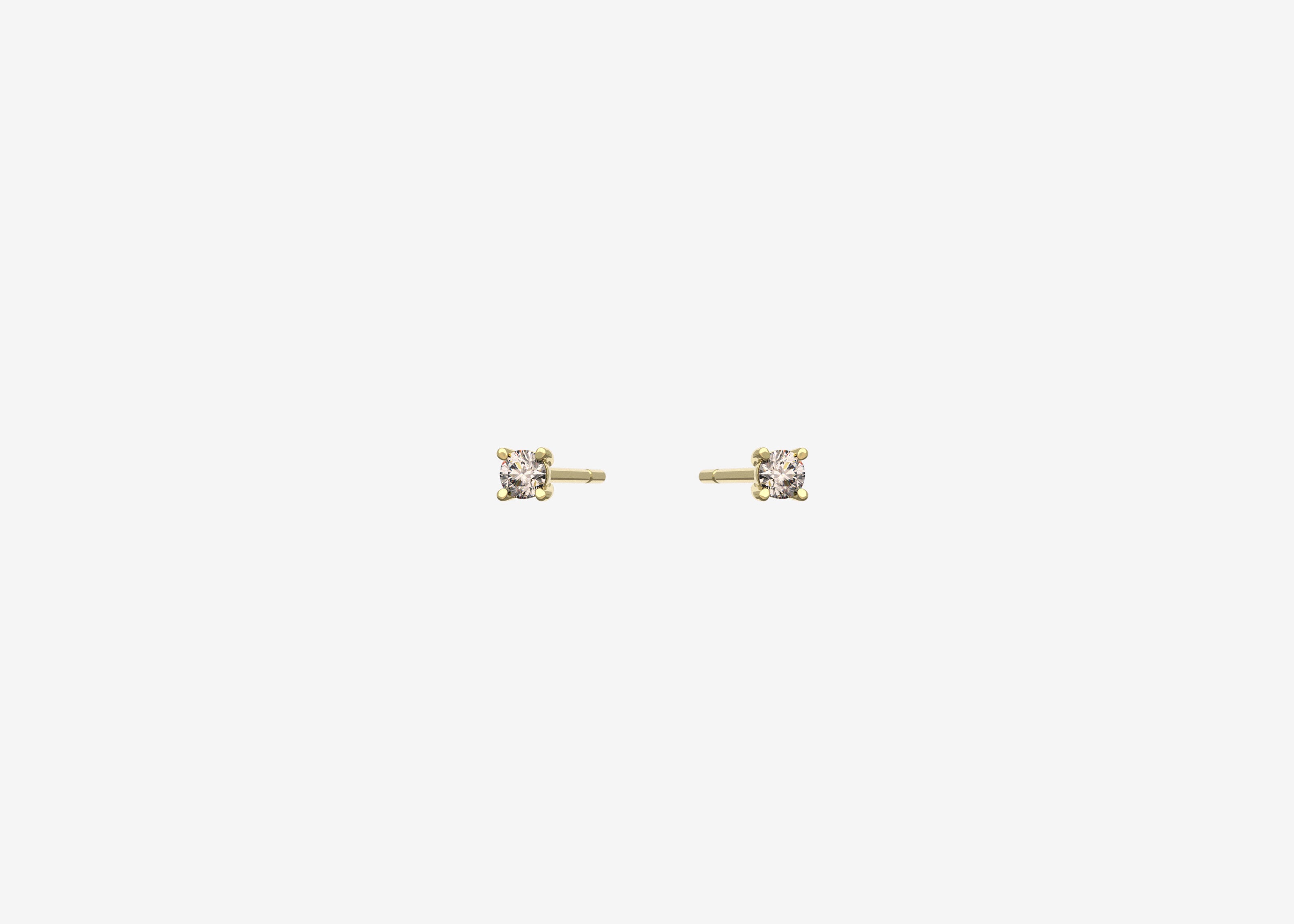 SOLID-YELLOW-GOLD-DIAMOND-STUD-EARRING-SENER-BESIM