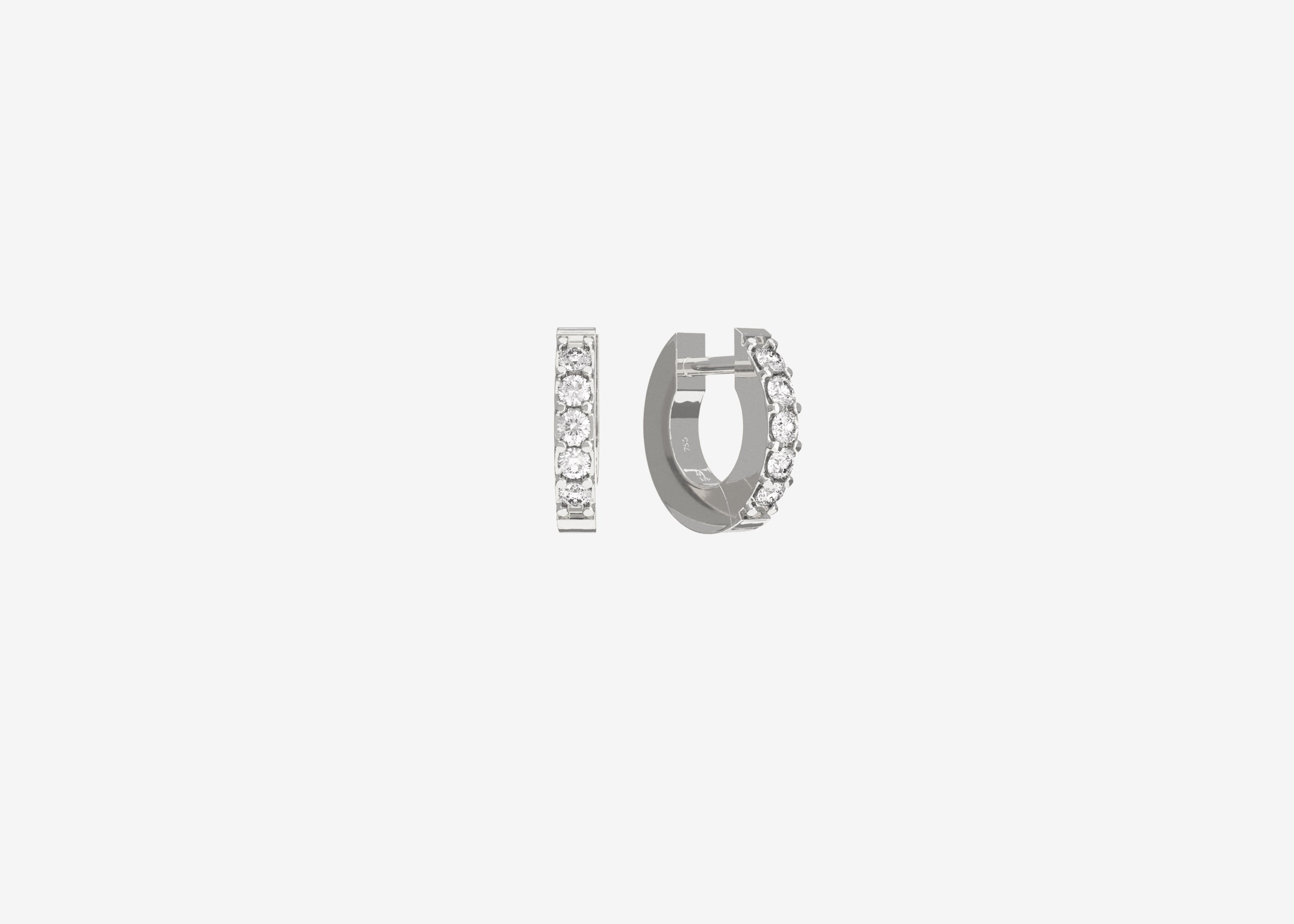 SOLID-WHITE-GOLD-DIAMOND-HUGGIE-EARRING-SENER-BESIM