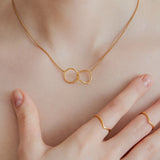 Inverted Eternity Necklace - Gold