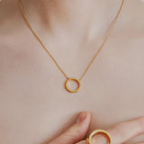 Geometric Circle Necklace - Gold