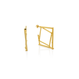 Geometric Double Square Hoops - Gold