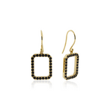 Tile Earrings Onyx - Gold