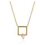 Square Ring Necklace - Gold