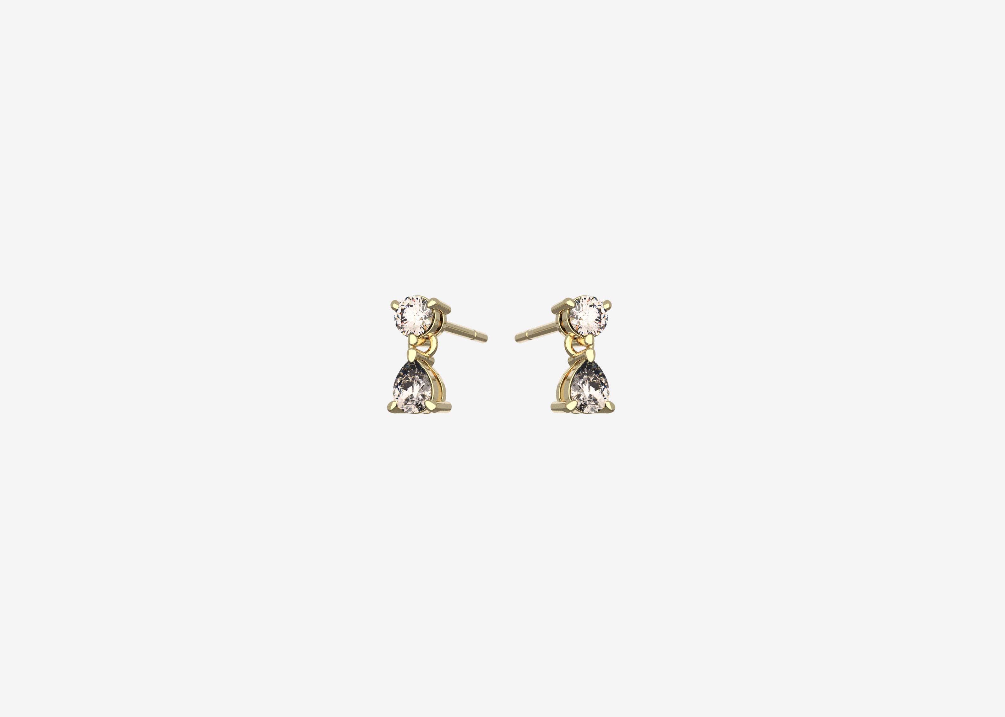 SOLID-YELLOW-GOLD-DIAMOND-TEARDROP-EARRING-SENER-BESIM