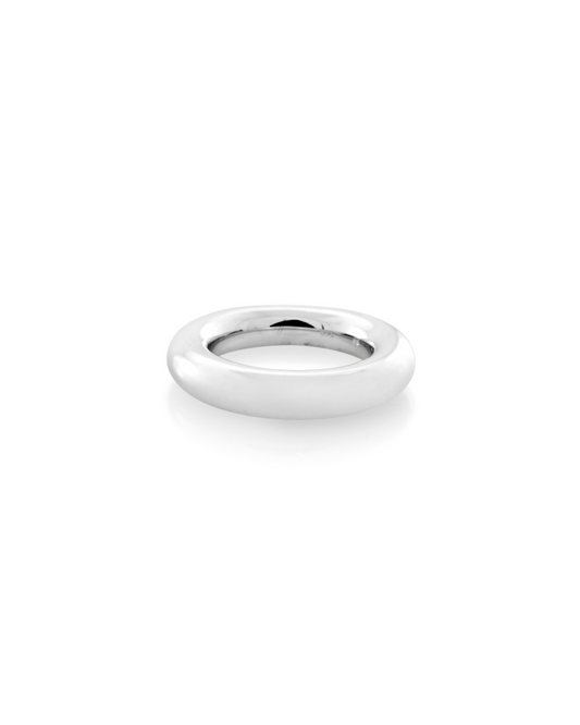 Thick Tube Ring - Silver
