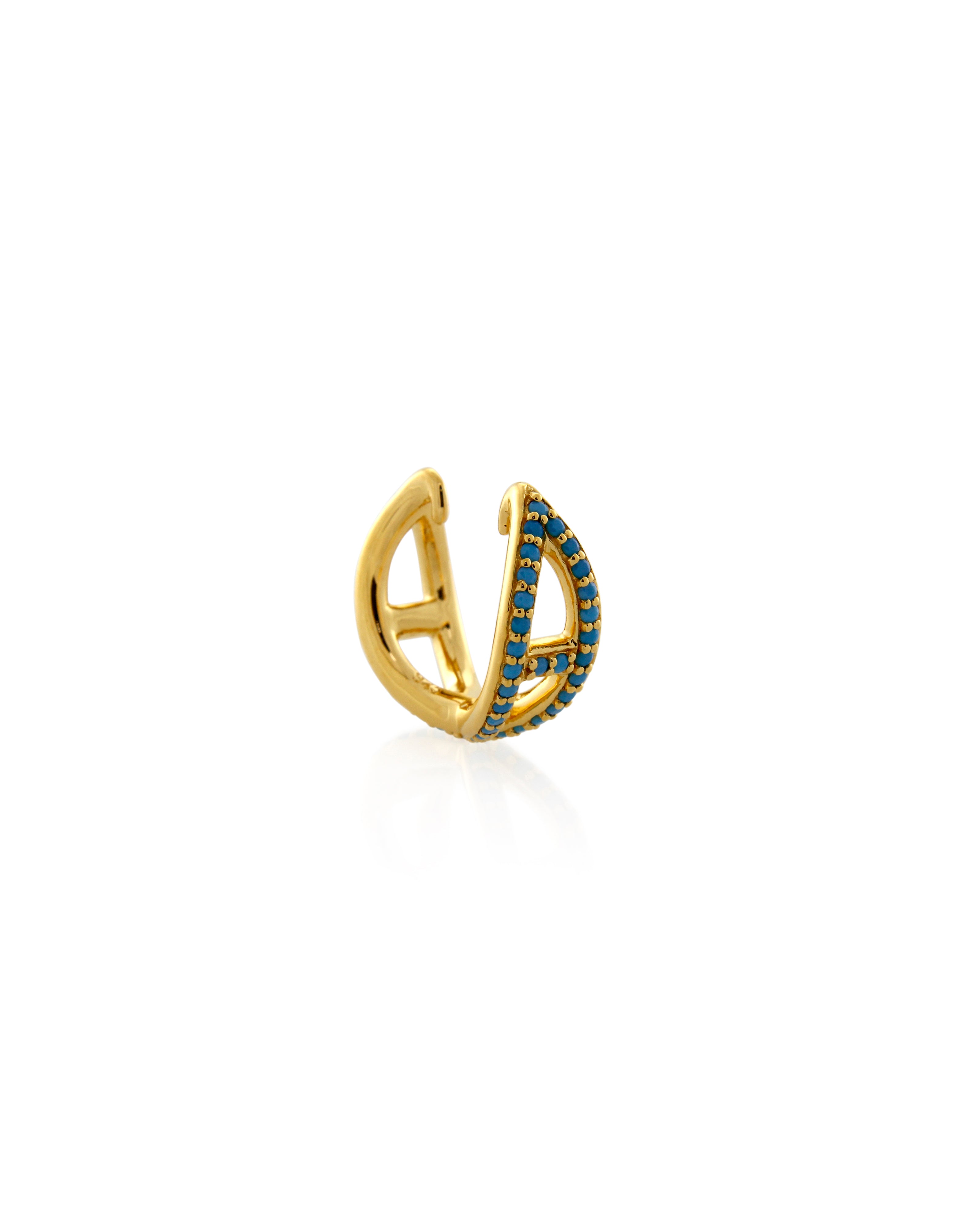 sener-besim-helix-ear-cuff-gold-turquoise-earrings
