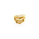 Inverted Four Chain Ring - Gold