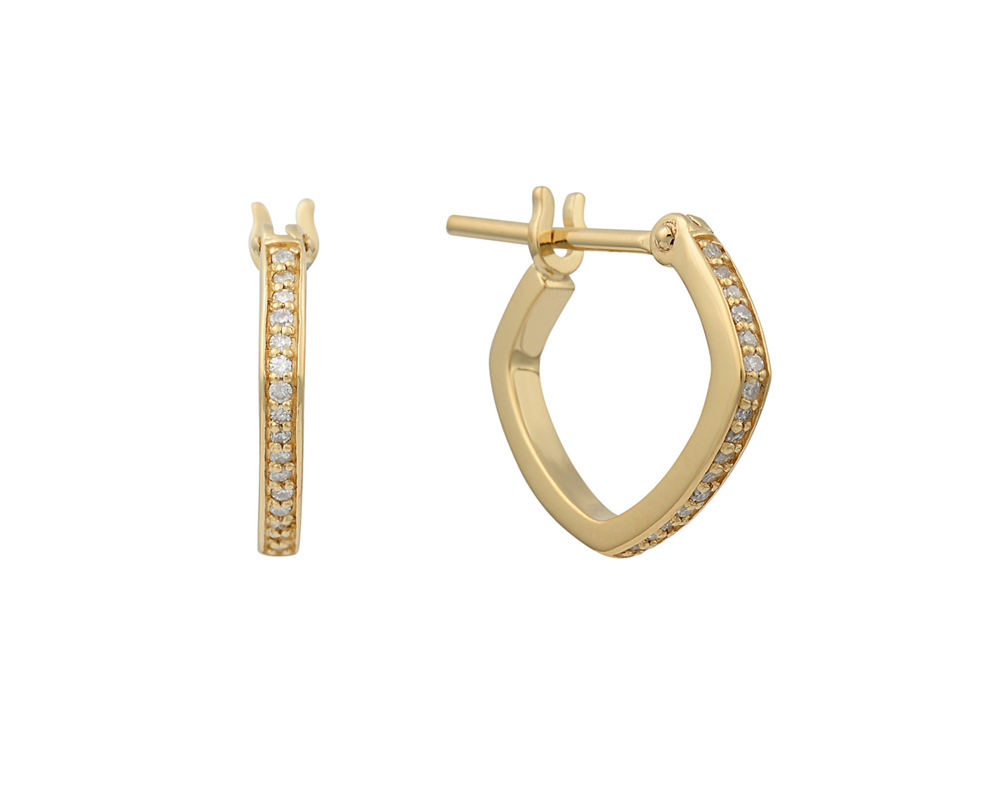 Şener Besim Gold Plated earrings with Pave Set Diamonds 