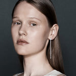 Şener Besim Constellation Chain Diamond Stud silver worn on model — Constellation Series