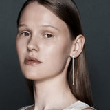 Şener Besim Constellation Chain Diamond Stud silver worn on model — Constellation Series