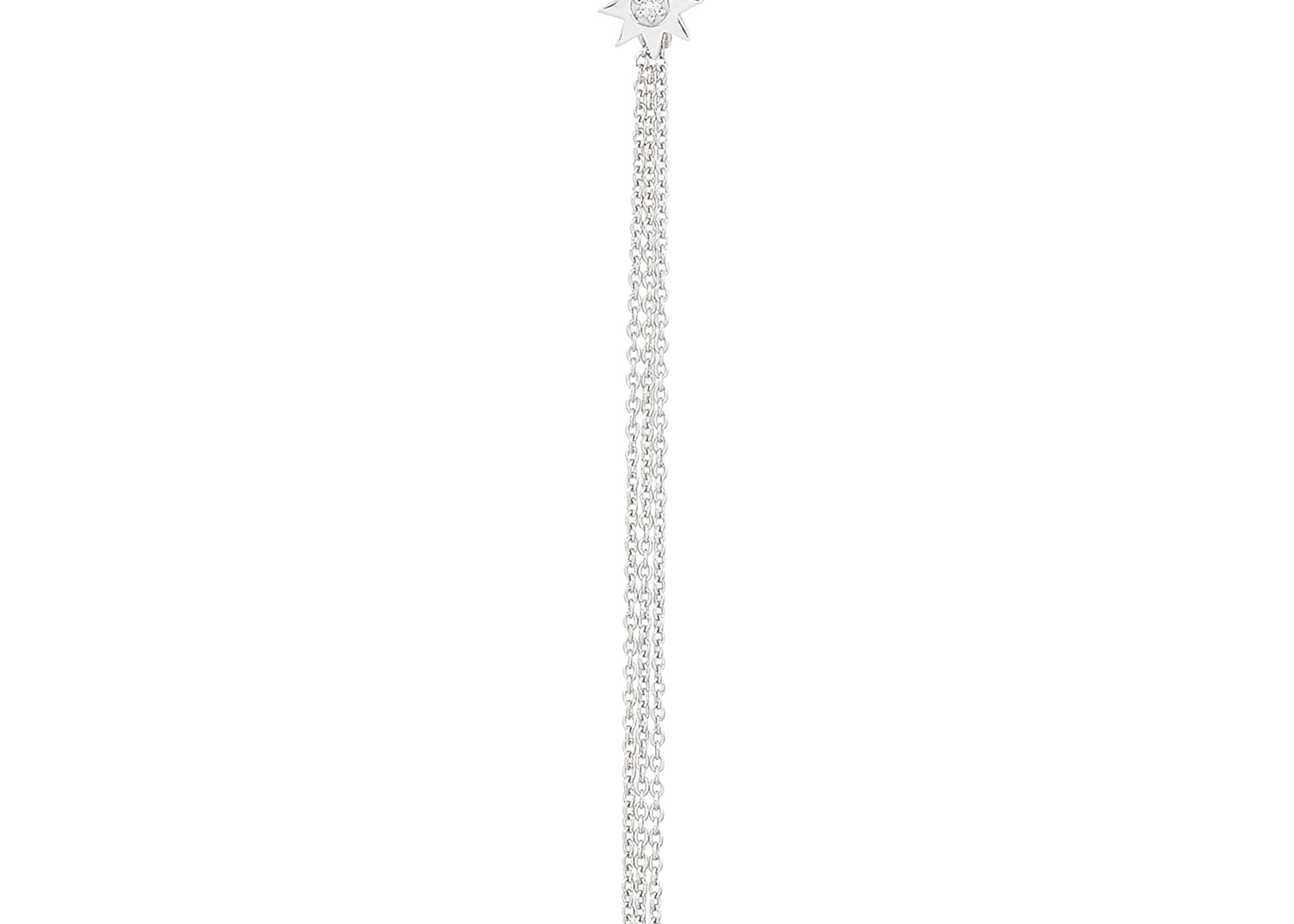 Şener Besim Constellation Chain Diamond Stud in rhodium plating — Constellation Series