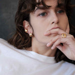 Şener Besim Dynasty Ear Cuff gold and silver worn on ear
