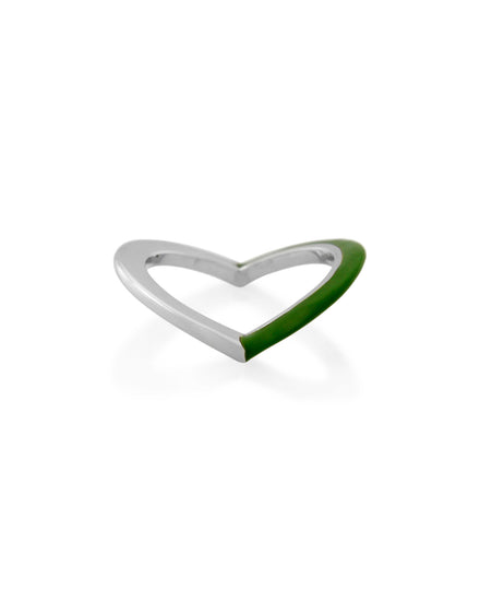 sener-besim-enamel-v-ring-green