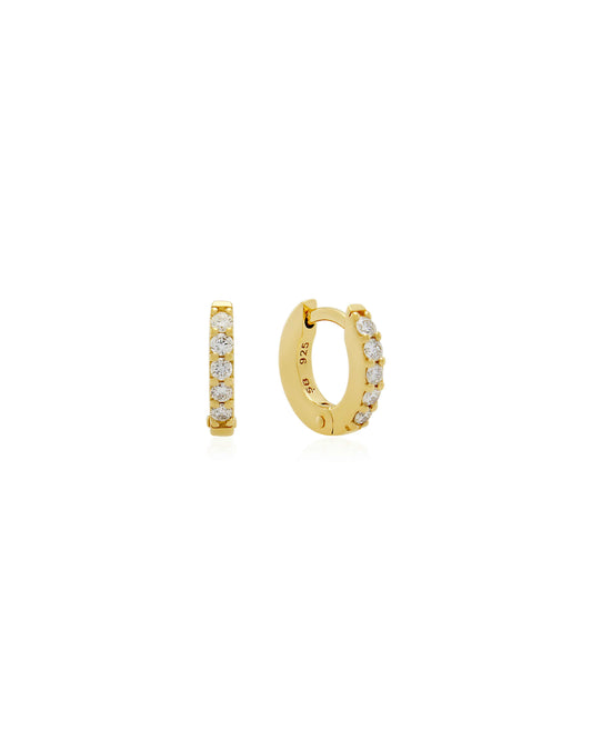 Gold Vermeil & White Diamond Huggie - Medium