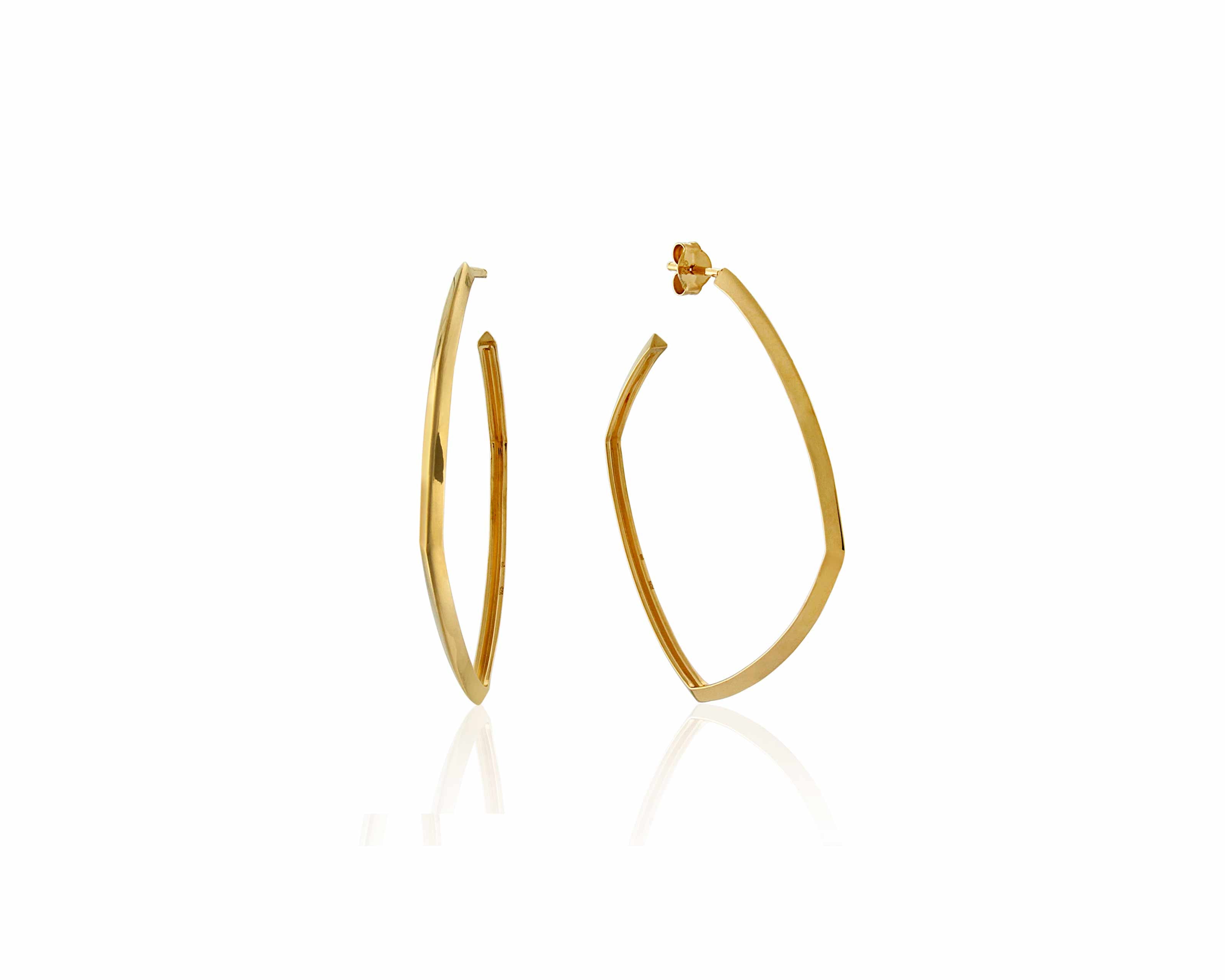 sener besim thin large square hoop earrings in gold