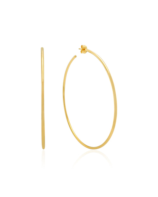 Large Fine Hoops - Gold