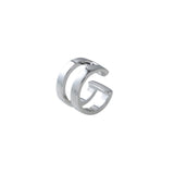 Linear Double Band Ear Cuff in Silver - Main View