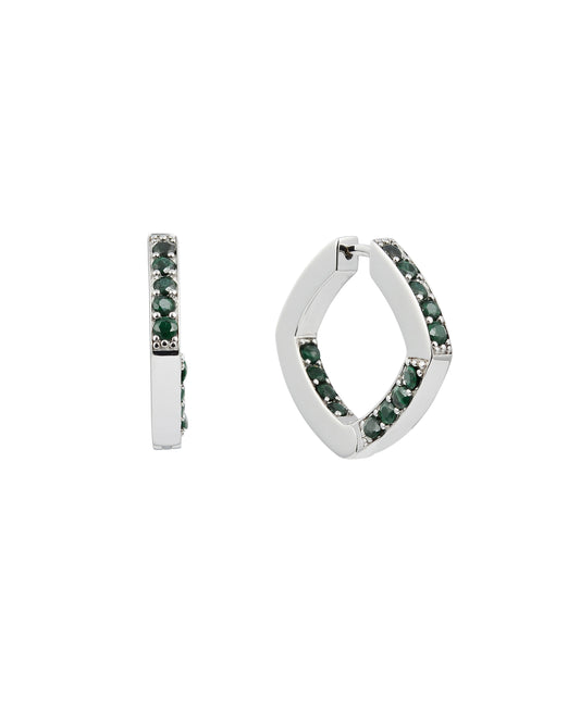 sener-besim-malachite-thick-accent-hoop-earring-silver-earrings