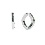 Şener Besim Malachite Thick Accent Hoop silver, malachite stone detail close up