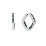 Şener Besim Malachite Thick Accent Hoop silver, malachite stone detail close up