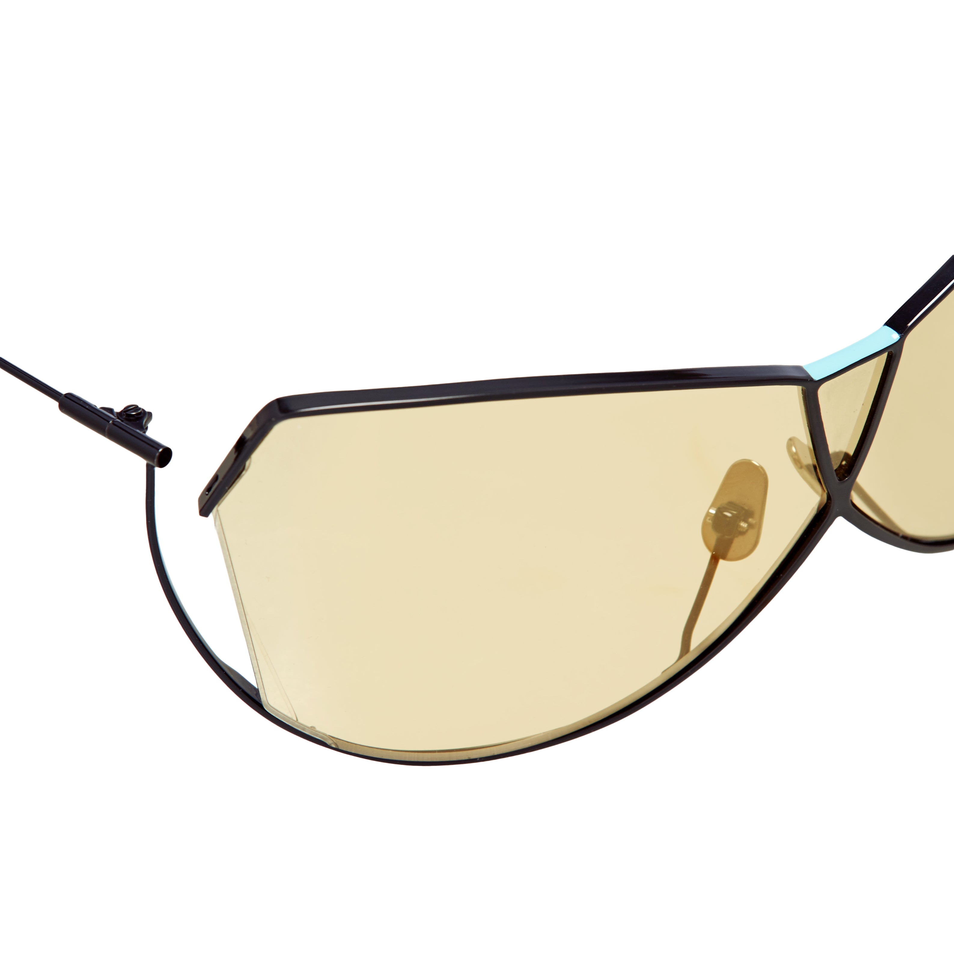Şener Besim S1 sunglasses nero champagne, floating titanium frame, front view