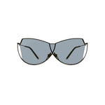 Şener Besim S1 sunglasses in nero and graphite, aviation grade titanium, flat lay