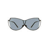 Şener Besim S1 sunglasses in nero and graphite, aviation grade titanium, flat lay