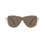 Şener Besim S2 sunglasses in aurous graphite, aviation grade titanium frame, flat lay