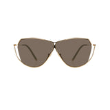 Şener Besim S2 sunglasses in aurous graphite, aviation grade titanium frame, flat lay