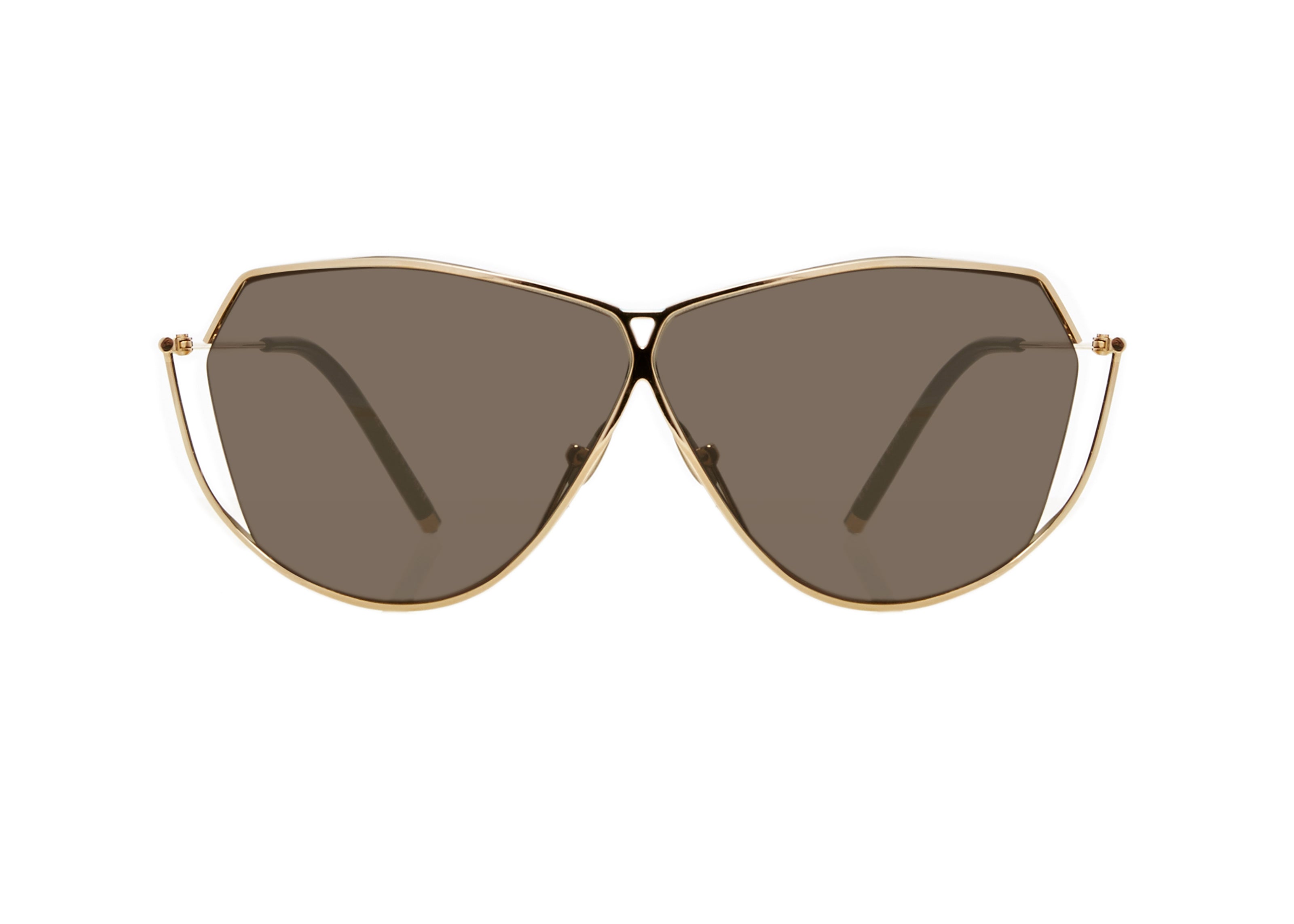 Şener Besim S2 sunglasses in aurous graphite, aviation grade titanium frame, flat lay