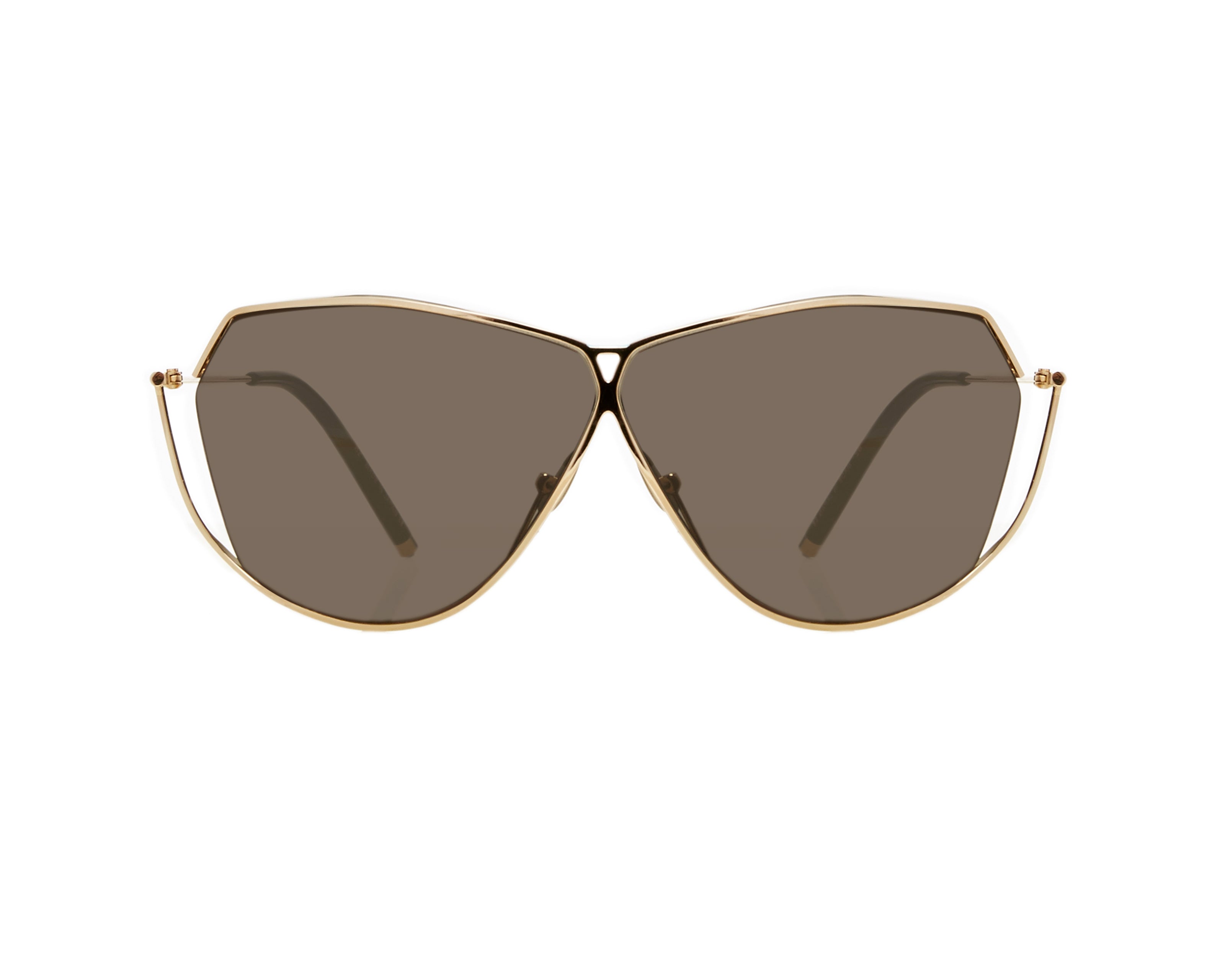 Şener Besim S2 sunglasses in aurous graphite, aviation grade titanium frame, flat lay