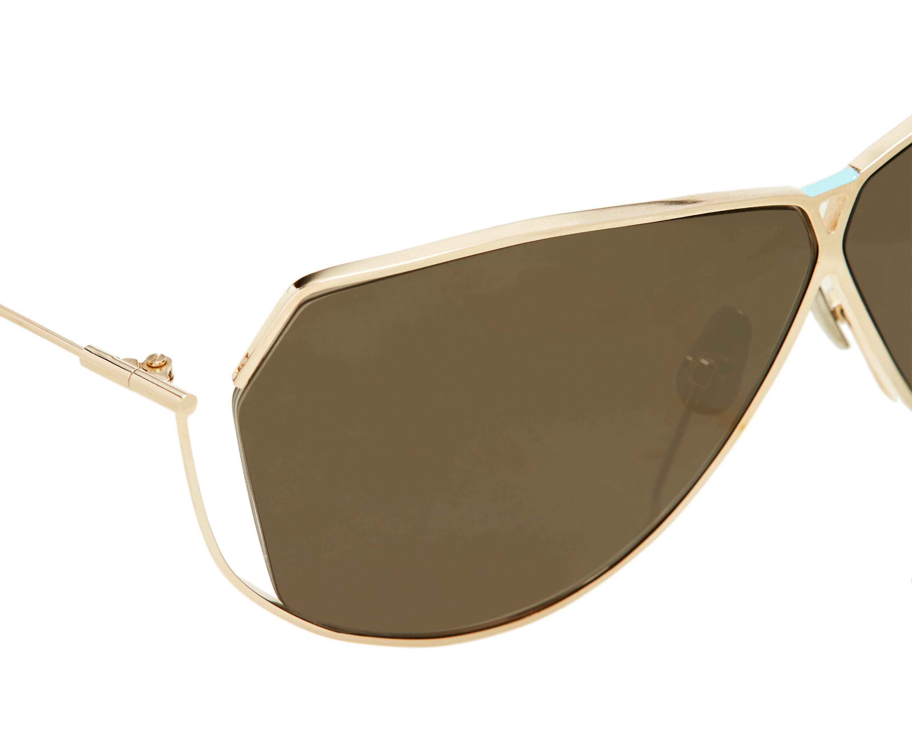 Şener Besim S2 sunglasses aurous graphite, titanium frame side detail