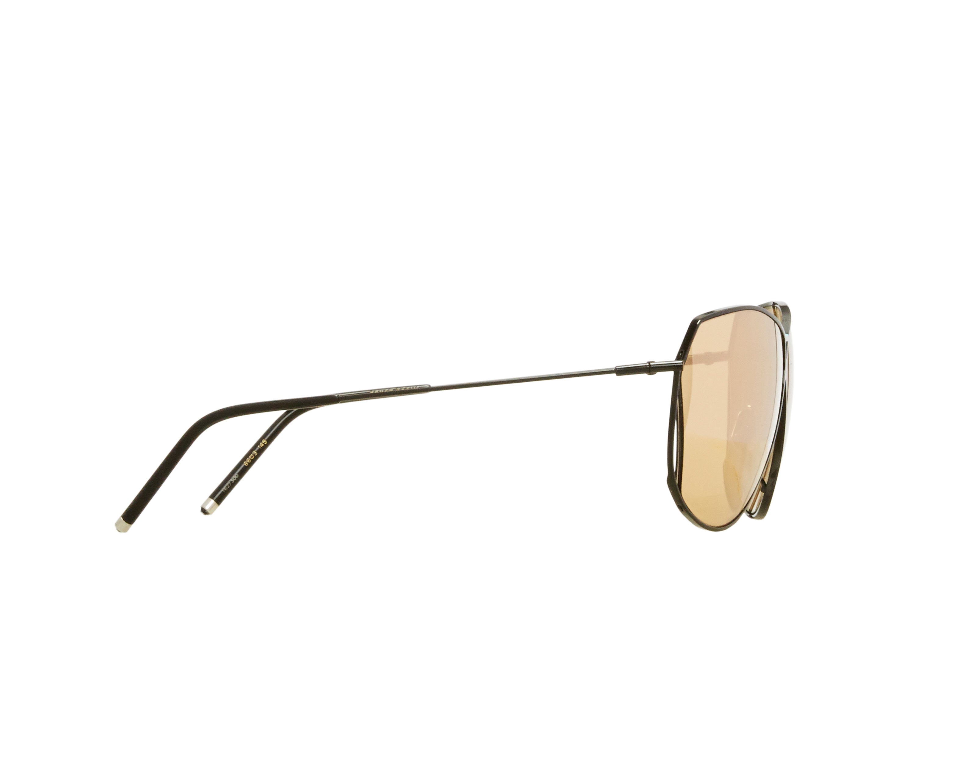 Şener Besim S2 sunglasses nero gold, titanium frame side detail