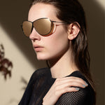 Şener Besim S2 sunglasses nero gold worn, lifestyle shot