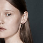 Şener Besim Small Constellation Diamond Stud silver worn, close up editorial