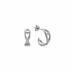 Şener Besim Small Helix Hoops in rhodium plating, sterling silver, flat lay