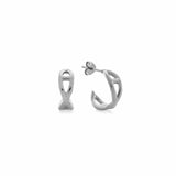 Şener Besim Small Helix Hoops in rhodium plating, sterling silver, flat lay