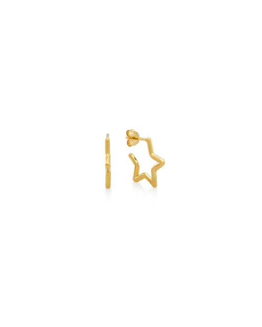 Small Star Hoops - Gold