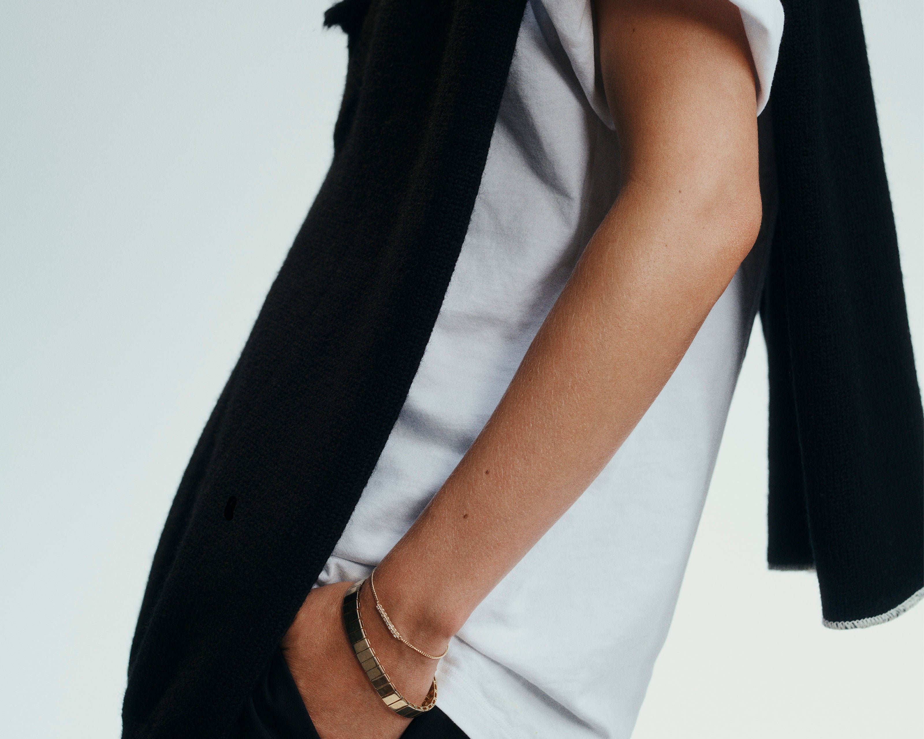 Tennis Bracelet on Model by Sener Besim in Gold