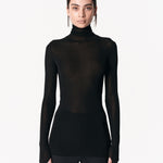 Thumbhole turtleneck italian fabric in black — Şener Besim