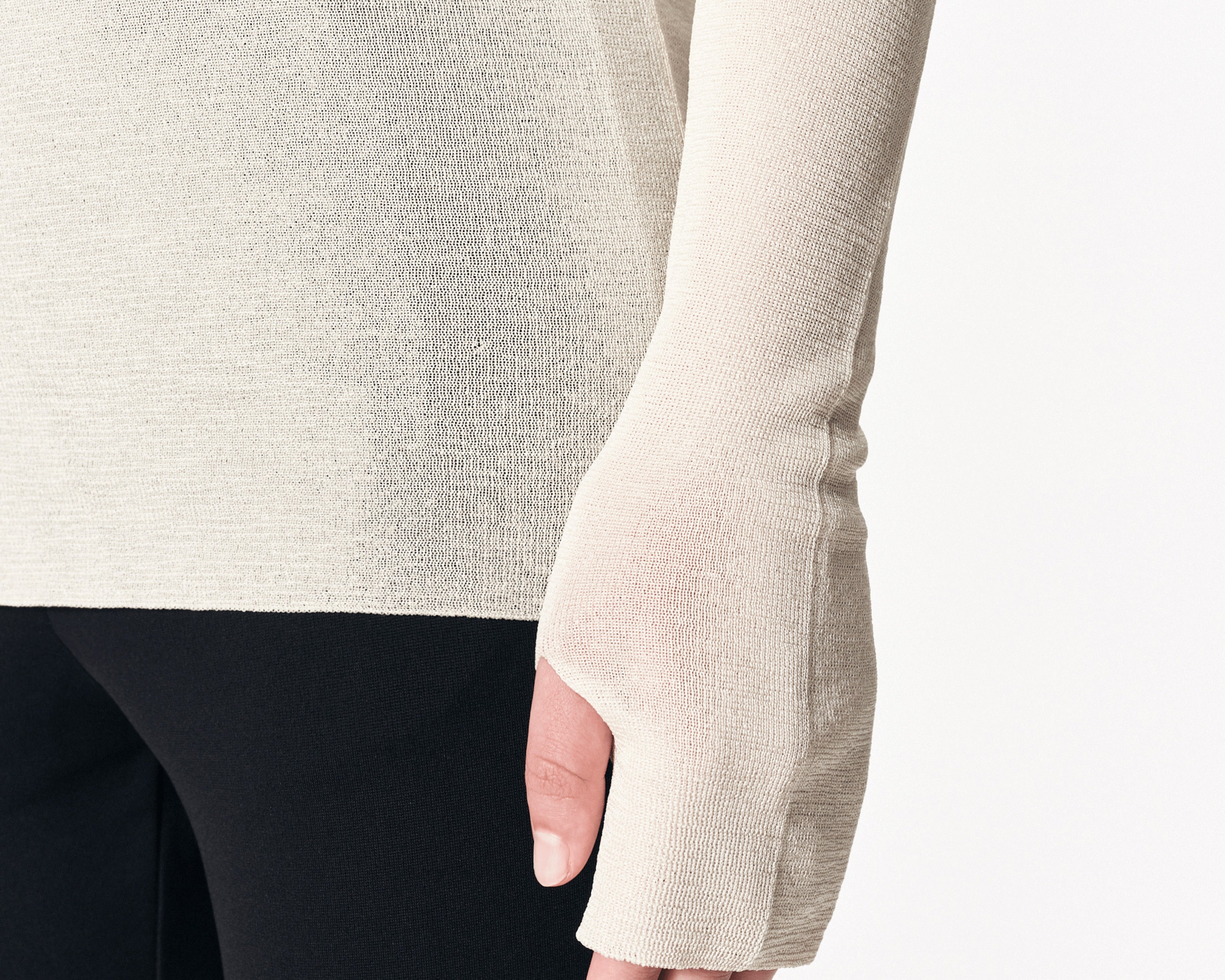 Stretch turtleneck with thumbhole detail  — Şener Besim