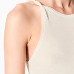 Twisted strap detail close up ecru — Şener Besim