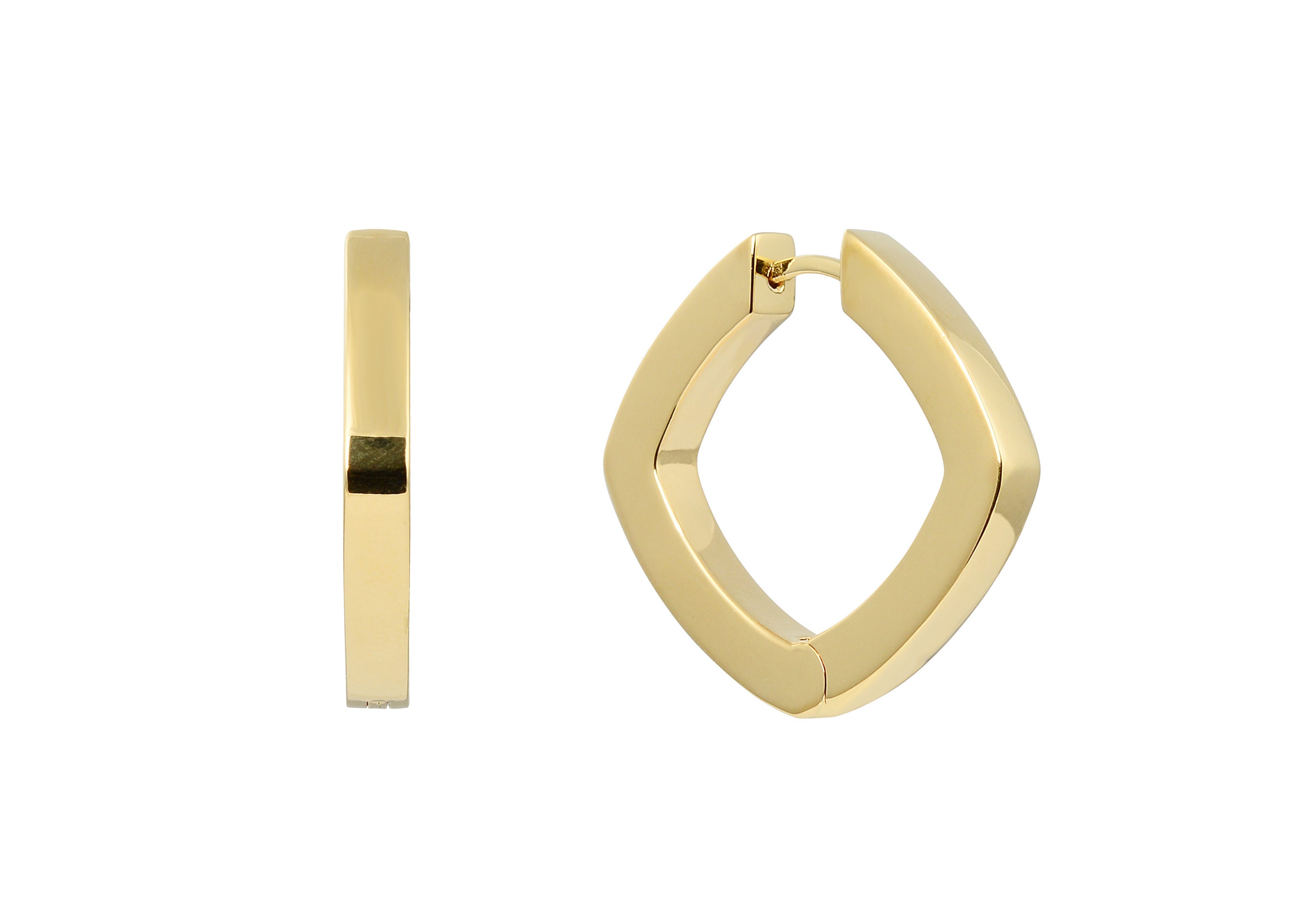 Thick Accent Hoop Earrings in 14ct Gold Plating — Şener Besim 